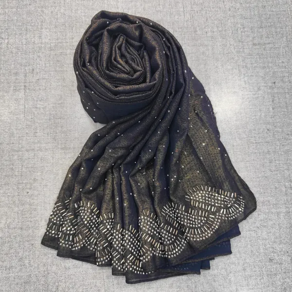 Shimmer Chiffon Hijab With Beads Work | HJ46